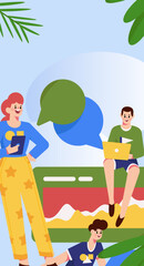 Home interior character scene flat vector concept operation hand drawn illustration
