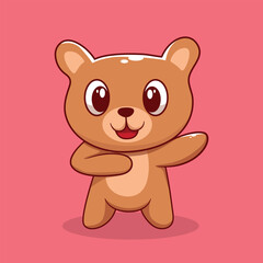 teddy bear dubbing icon carton ilustration
