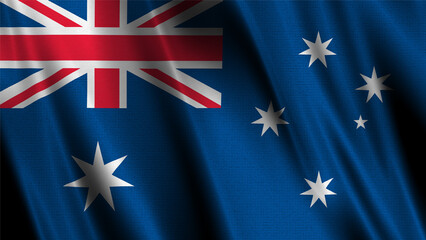 Flag of Australia, with a wavy effect due to the wind.