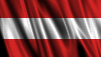Flag of Austria, with a wavy effect due to the wind.