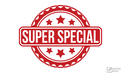Super Special Red Rubber Stamp vector design.