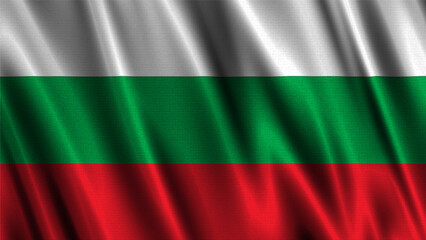 Obraz premium Flag of Bulgaria, with a wavy effect due to the wind.