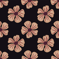 Obraz premium Chamomile flower endless background. Abstract floral seamless pattern in simple style.