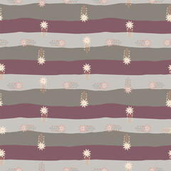 Cute little chamomile floral ornament wallpaper. Aster flower seamless pattern.