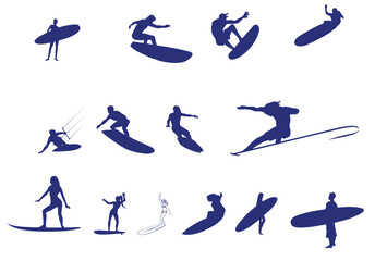 
Surfer Silhouettes Graphics.