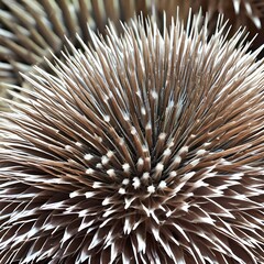 Naklejka premium A spiky and thorny texture with rose bushes and porcupine quills5, Generative AI