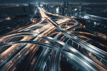 Fototapeta na wymiar data transfer highway infrastructure, generative AI