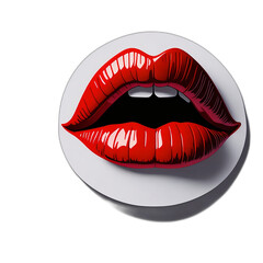 sticker red lips, generated by AI