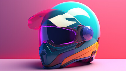 helmet in trending color palette with Generative AI