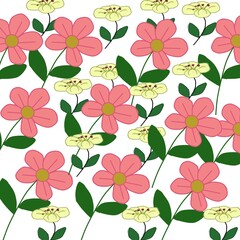 bright cute floral illustration background image