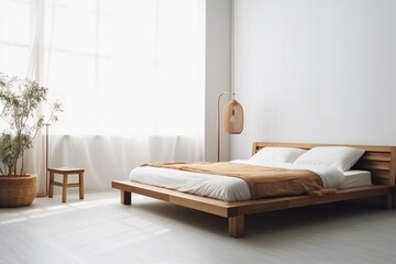 AI Generative. Simplicity in Design: A Minimalist Bed Frame