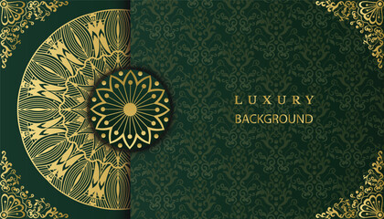 Mandala style decorative ornamental background. Beautiful floral mandala greeting card. mandala design background. Decorative golden floral ornamental frame design.