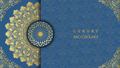 Mandala style decorative ornamental background. Beautiful floral mandala greeting card. mandala design background. Decorative golden floral ornamental frame design.