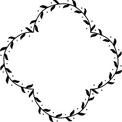 Fototapeta premium Leaf Quatrefoil Flower frame leaf wreath vector border floral photo frame romantic decoration for wedding anniversary birthday new year newborn mother Christmas valentine winner award congratulations