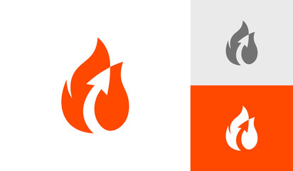 Fire with arrow logo design