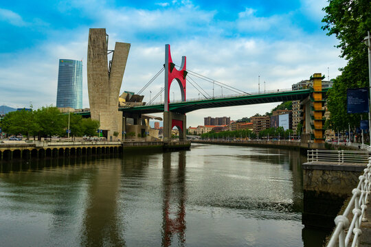 La salve zubia bridge in spanish city Bilbao.