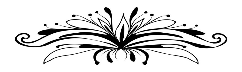 silhouette of a design element in the theme of petals for a frame or postcard decoration