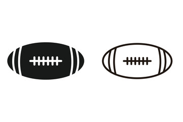 Rugby ball icon. line and glyph version, outline and filled vector sign. American football ball linear and full pictogram. Symbol, logo illustration