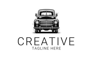 cargo automobile truck Minimal Vector Logo Design