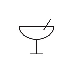 Cocktail line icon, alcohol logo vector