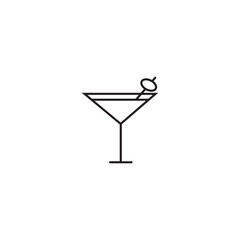 Cocktail line icon, alcohol logo vector