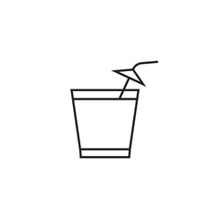 Cocktail line icon, alcohol logo vector
