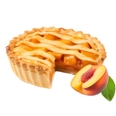 country peach pie isolated on transparent background