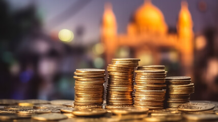 Finance, bitcoin and money technology concept background