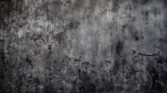 Old, Dirty Concrete Wallpaper with Grunge Textured Pattern - Grey Background for Studio Backdrop: Generative AI © juliiapanukoffa