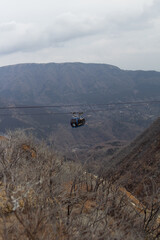 ropeway in Japan in middle of the mountains