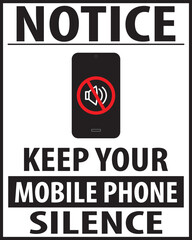 Keep your mobile phone silence sign vector eps