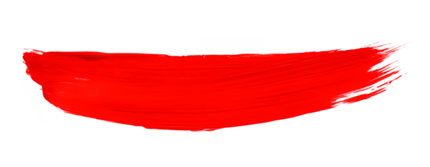 Shiny red brush isolated on transparent background. red watercolor png