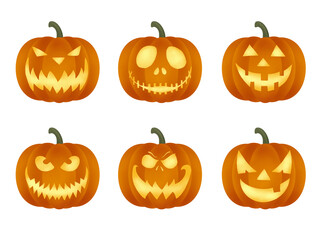 halloween pumpkin set clip art