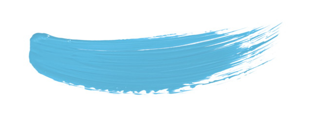 Shiny light blue brush isolated on transparent background. light blue watercolor png