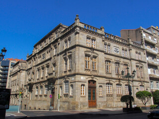 Fototapeta na wymiar Edificio de la Escuela de Artes y Oficios de la ciudad de Vigo (1900). Obra del arquitecto Michel Pacewicz.