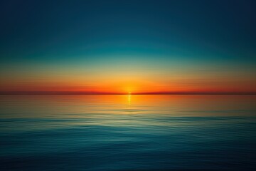 Naklejka na ściany i meble Sunset over Lake in the Sea. AI generated illustration.