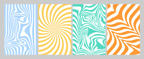 Fototapeta na wymiar Set of Abstract Backgrounds Waves Stripes Vector Illustration