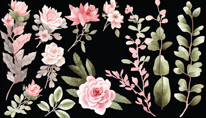 illustration of flowers and leaves