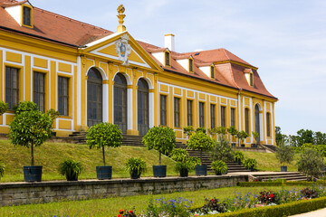 A historic garden Grosssedlitz in Germany - 597939512