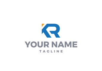 Obraz premium Abstract KR letter logo design.
