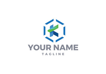 Simple modern K letter based logo design.