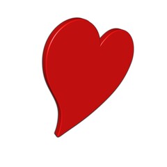 red heart isolated on white background