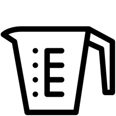 measurement cup black outline icon