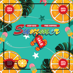 Free vector end of season summer sale concept. Vector