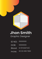 Simple vector office ID card design template.
  Creative Corporate Business identity card for employees with three color variations.