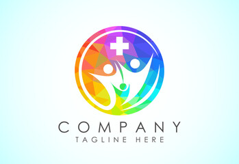 Health medical Logo template vector illustration design. Low poly medical Icon