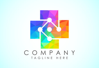 Health medical Logo template vector illustration design. Low poly medical Icon