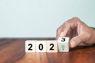 New ideas creativity and innovative concept in 2023. Agility and digialization business. Initiative...
