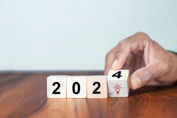 New ideas creativity and innovative concept in 2024. Agility and digialization business. Initiative...