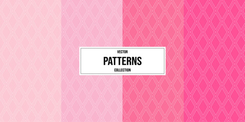 Set of pink geometric patterns
